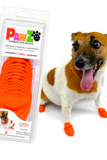 PAWZ - Rubber dog boots XSMALL NARANJA Desechables, reusables y a prueba de agua 12 unidades🐶