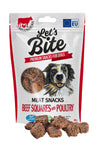 BRIT - LET´S BITE MEAT SNACKS BEEF SQUARES WITH POULTRY 🐶