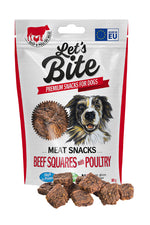 BRIT - LET´S BITE MEAT SNACKS BEEF SQUARES WITH POULTRY 🐶