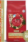 PURINA ONE - PERROS ADULTOS, MEDIANOS Y GRANDES /POLLO Y CARNE 6 KG 🐶