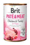 BRIT - Alimento húmedo Pate & meat, Chicken & Turkey for Puppy 800g 🐶