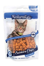 Snack para gatos NATURALISTIC Salmon Chips 80% salmon con omega 3 y 6 de 50 gr🐱