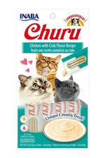 Snack para gatos INABA Churu Chicken With Crab Flavor Recipe de 56 Gr 🐱