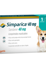 ZOETIS-Simparica 40 mg - 1 comprimidos masticable para Perros de 10 a 20 kg. 🐶