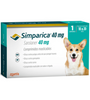 ZOETIS-Simparica 40 mg - 1 comprimidos masticable para Perros de 10 a 20 kg. 🐶