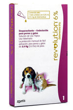 ZOETIS-REVOLUTION 6% - Pipeta Desparasitante y endectocida para perros y gatos de 2,5 kg-0,25 ml 🐶🐱