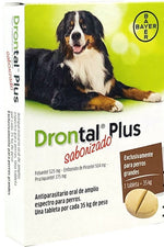 BAYER - Antiparasitario interno para perros Drontal Plus para perros grandes de 35 kg. 1 comprimido🐶